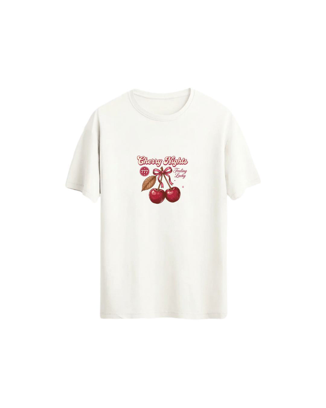 Kiraz Geceler Yazılı Tişört - Cherry Nights Regular Tshirt