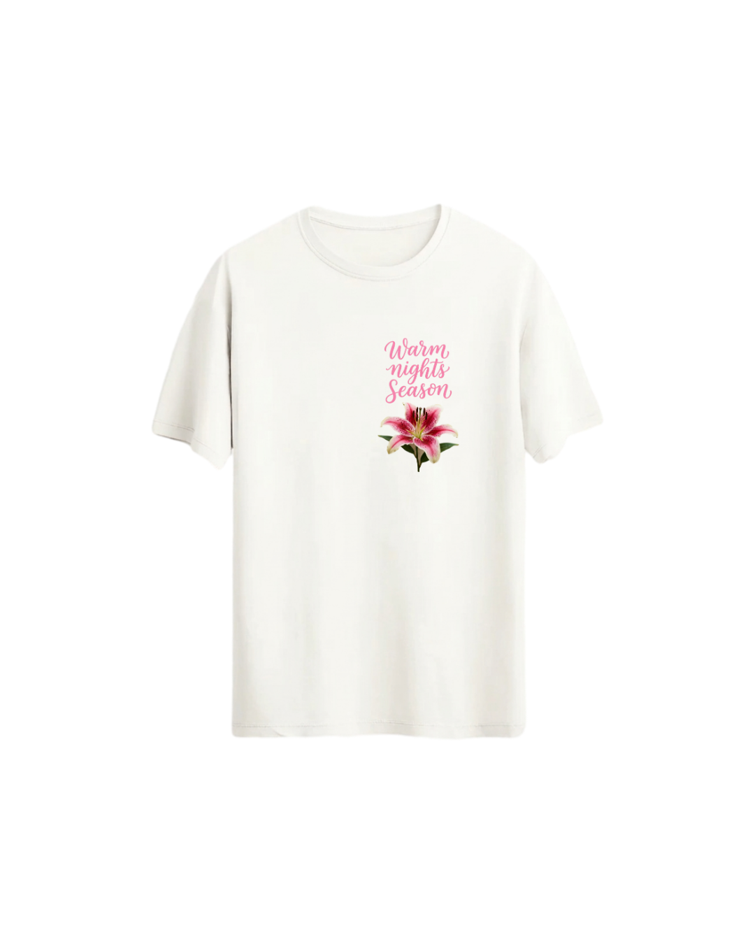 Pembe Zambak Tişört - Pink Lilyum Regular Tshirt
