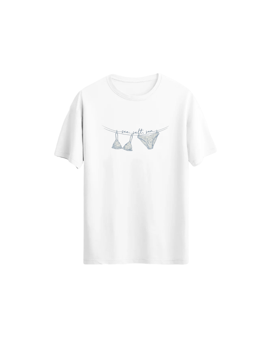 Mavi Bikini Baskılı Tişört - Blue Bikini Regular Tshirt