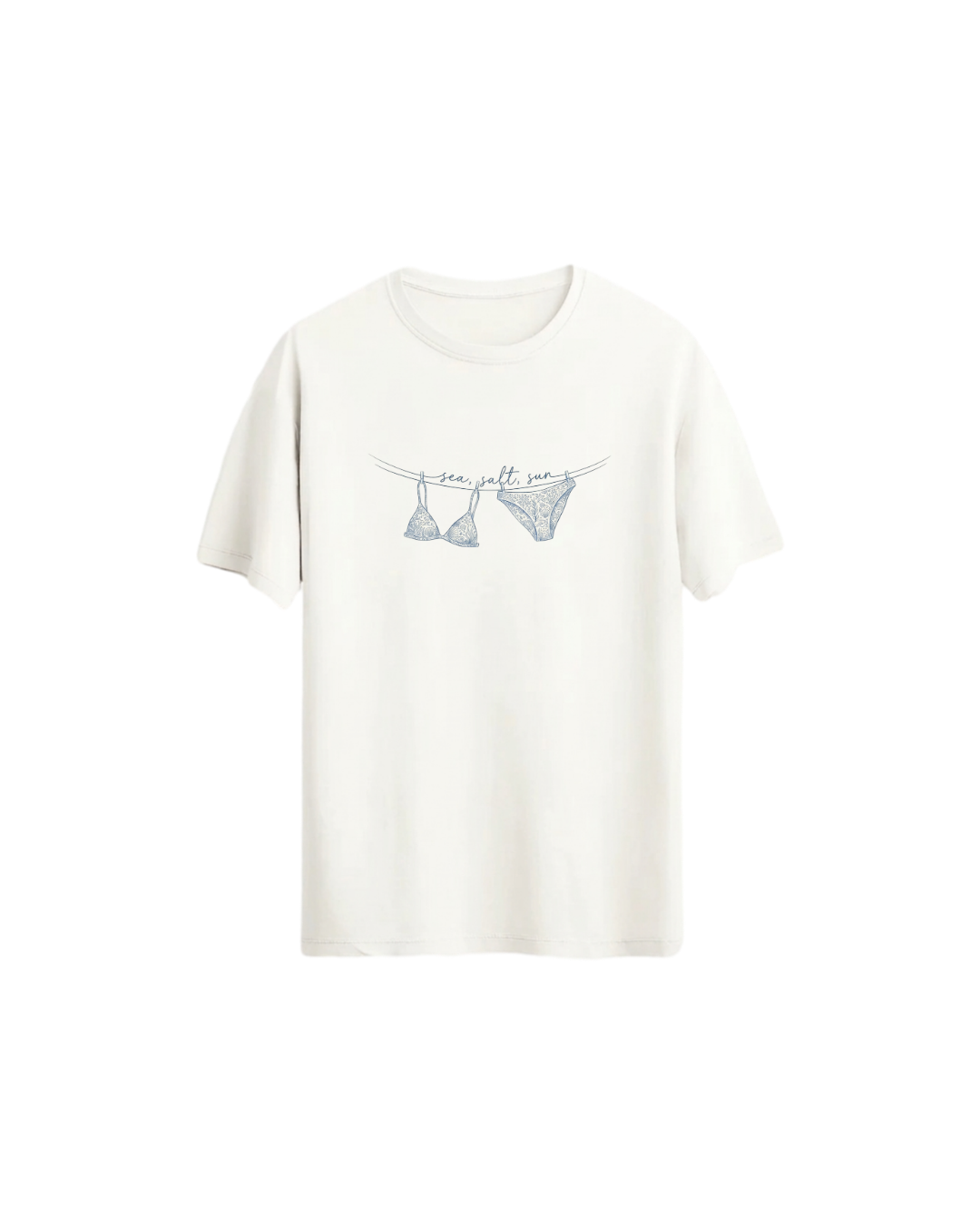 Mavi Bikini Baskılı Tişört - Blue Bikini Regular Tshirt